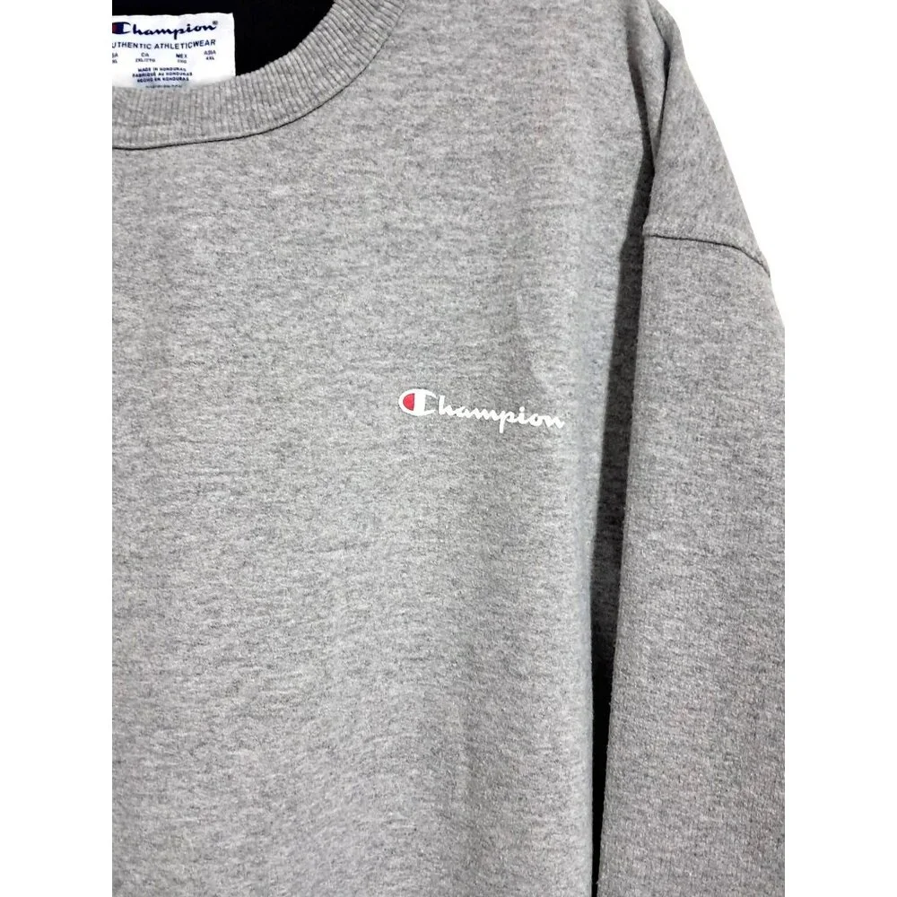 Vintage Champion Crewneck Sweatshirt Heather Gray‎ Mens XXL C Logo